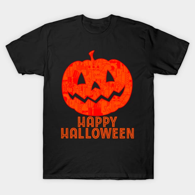 Pumpkin Jack-O-Lantern Art Supply T-Shirt by The Craft ACE